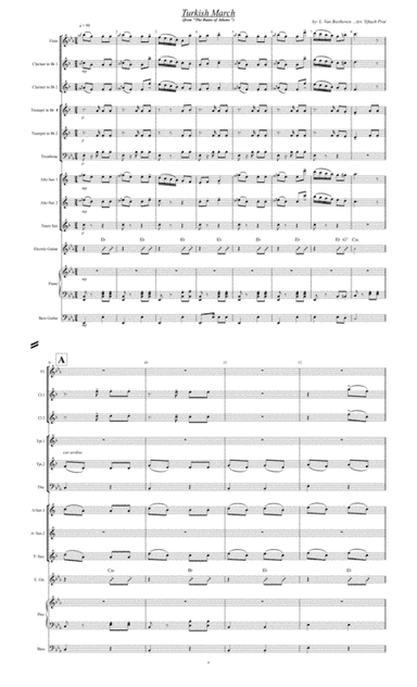 Turkish March (Beethoven) for medium jazz / small marching band (arr. Yiftach Prat)