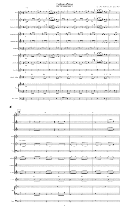 Turkish March (Beethoven) for medium jazz / small marching band (arr. Yiftach Prat)