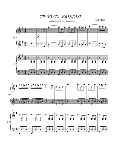 Traviata: Brindisi. Piano 4 hands (arr. Ester Alessandrini)