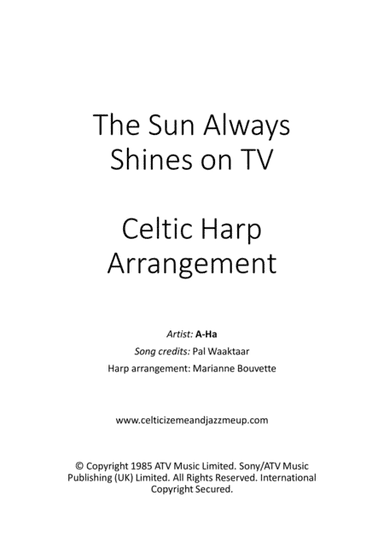 The Sun Always Shines On Tv (arr. Marianne Bouvette (Celticize Me and Jazz Me Up))