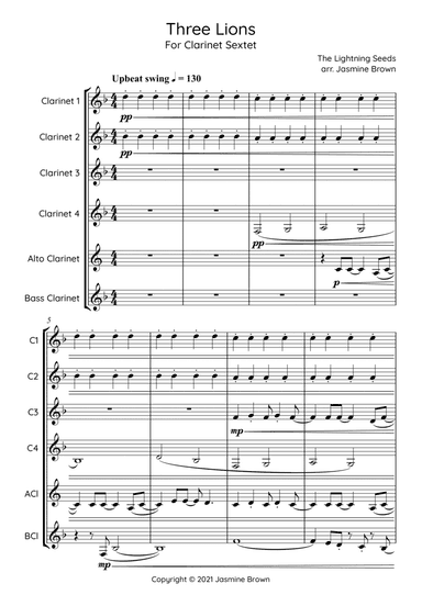 Three Lions (arr. Jasmine Brown)