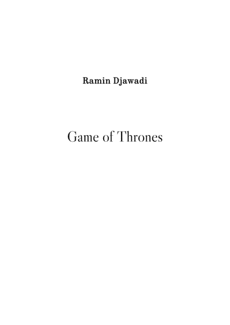 Game Of Thrones (arr. Stenio Caixeta)