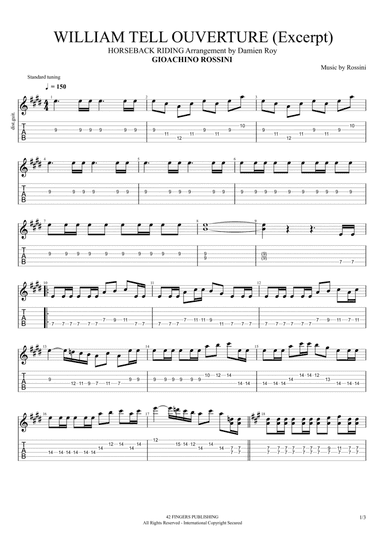 WILLIAM TELL OUVERTURE EXCERPT (HORSEBACK RIDING) FOR ELECTRIC GUITAR (arr. Damien Roy)