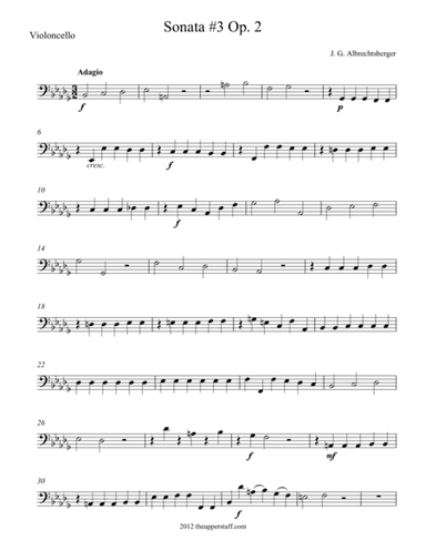 Sonata #3, Op. 2 for String Quartet (arr. theupperstaff.com)