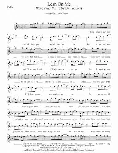 Lean On Me (arr. Kevin Busse)