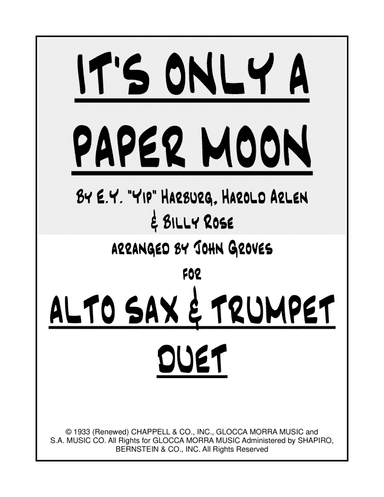 It's Only A Paper Moon (arr. John Groves)