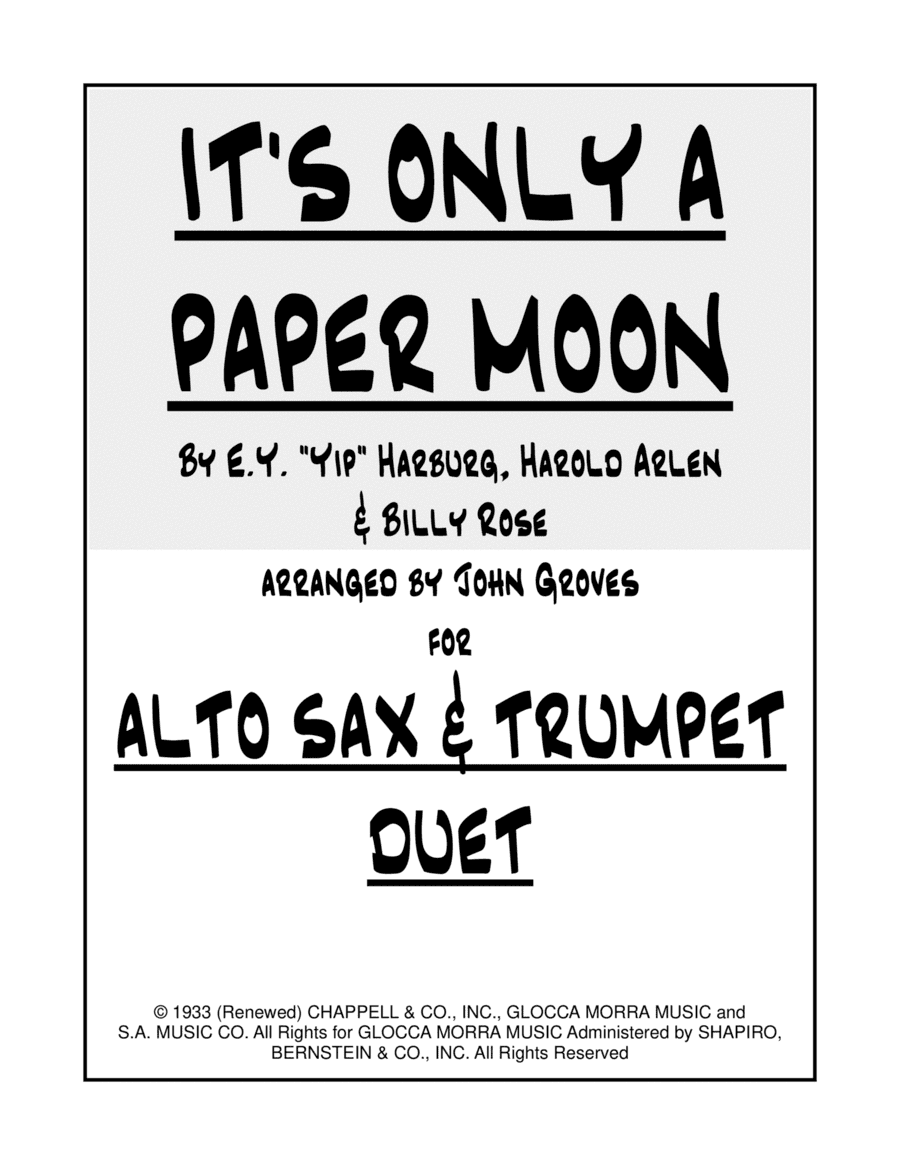 It's Only A Paper Moon (arr. John Groves)