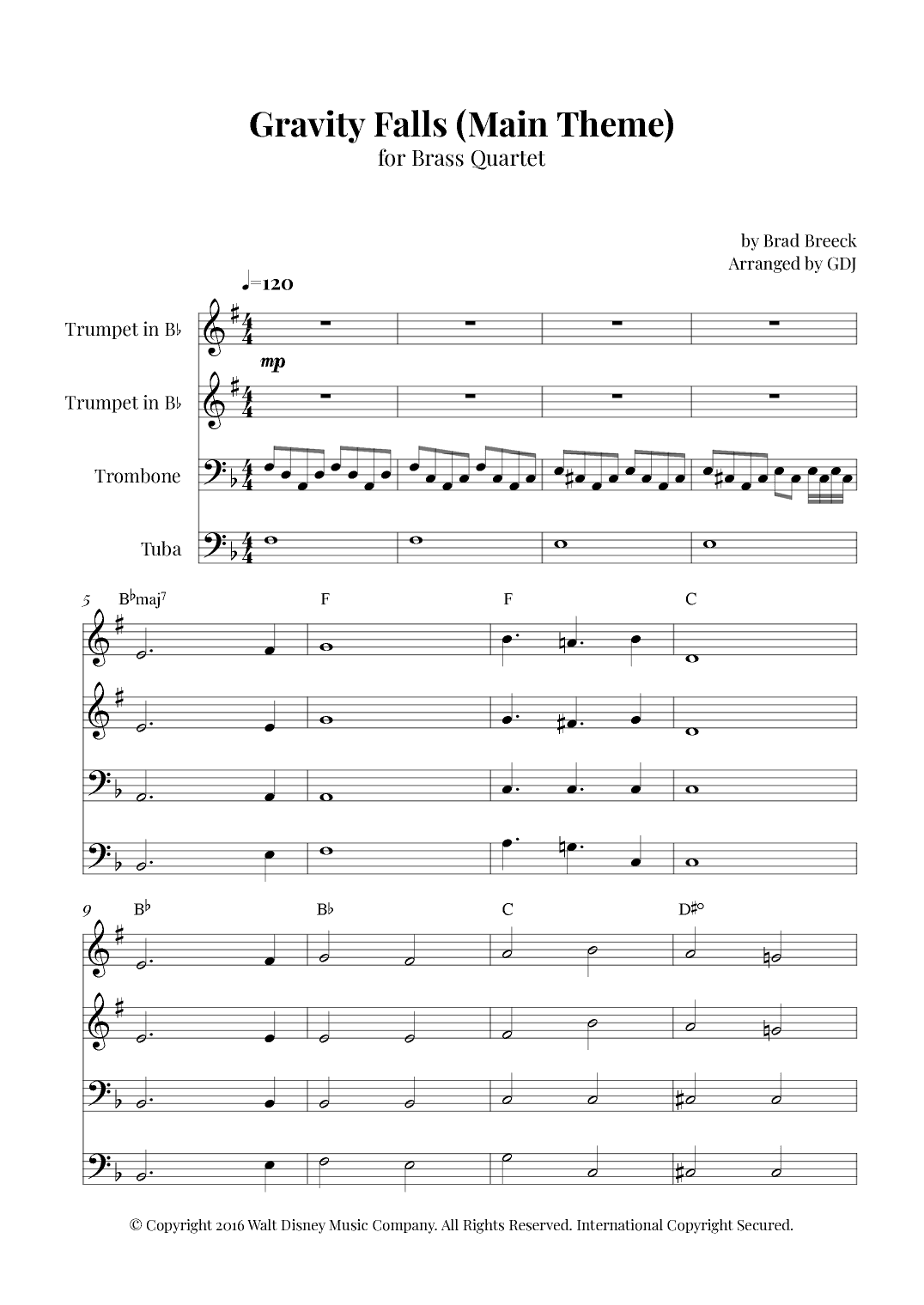 Gravity Falls (main Theme) (arr. GDJ)