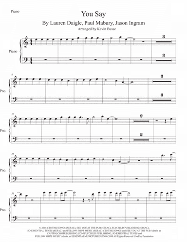 You Say (arr. Kevin Busse)