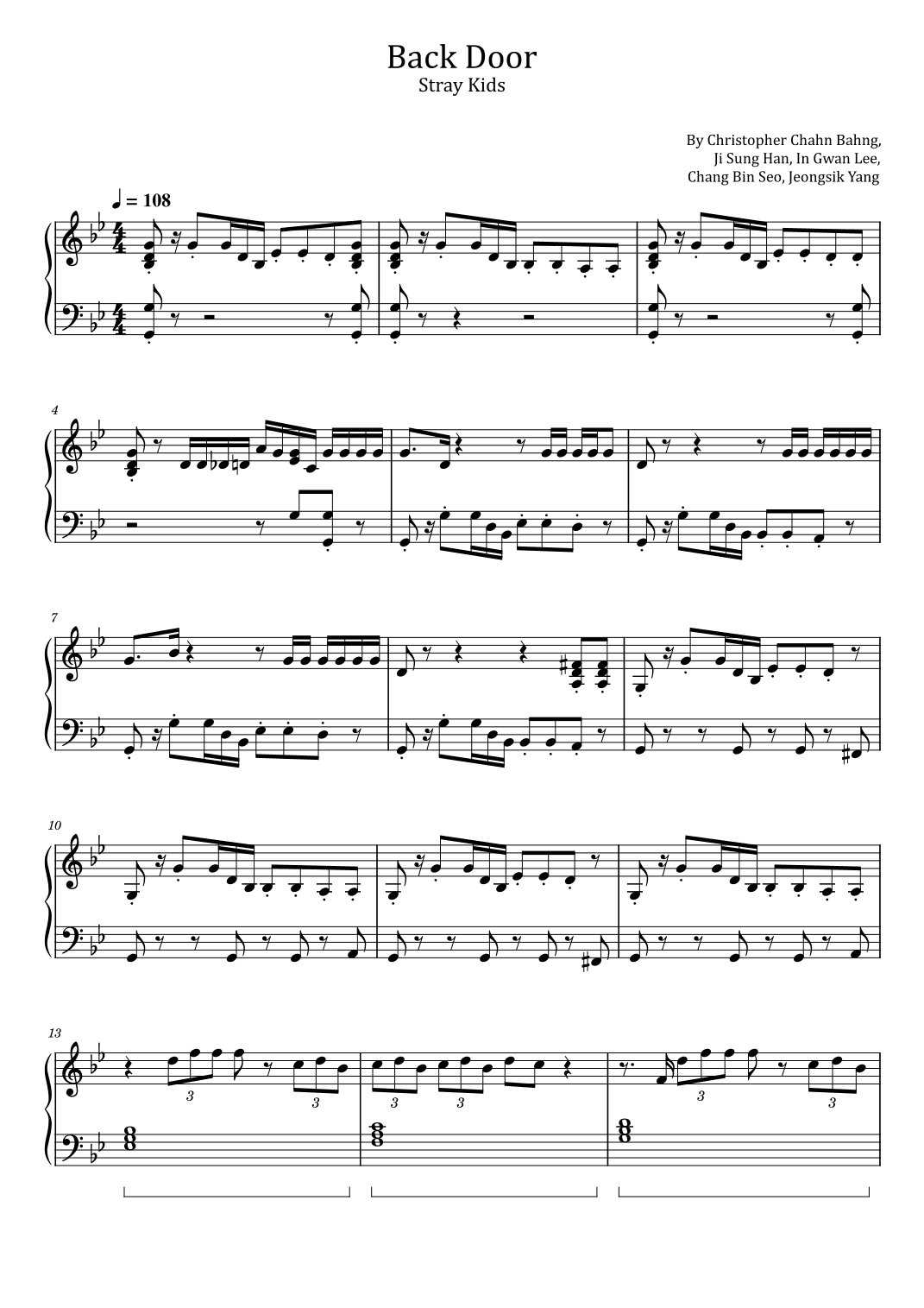 Back Door (arr. poon)