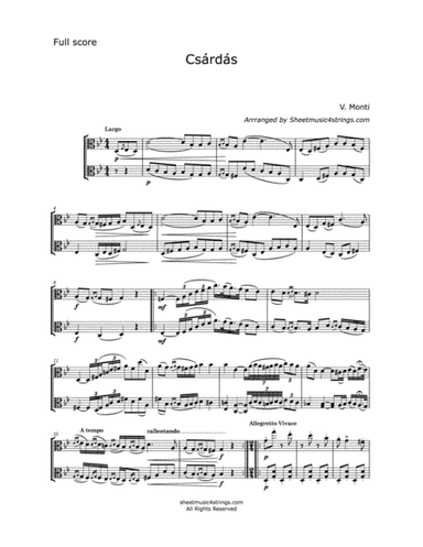 Monti, V. - Csardas for Two Violas (arr. Linda M. Scott)