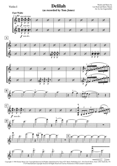 Delilah (arr. Jan Angermüller)