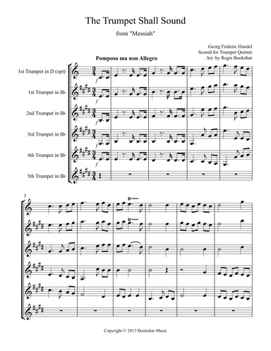 Trumpet Shall Sound, The (from "Messiah") (Trumpet Quintet) (arr. Regis Bookshar)