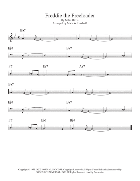 Freddie Freeloader (arr. Mark W. Huxhold)