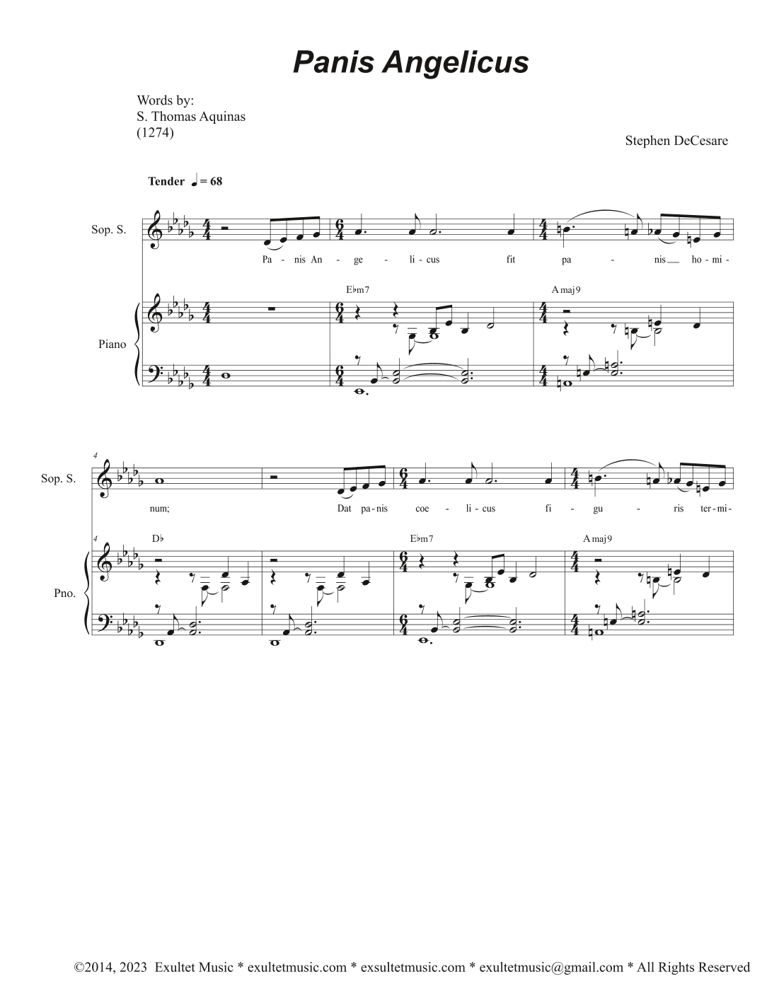 Panis Angelicus (Soprano Solo with Vocal Quartet (SATB)