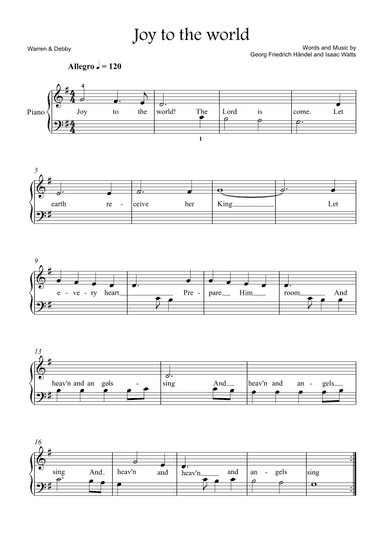 Joy to the world (arr. Warren & Debby)