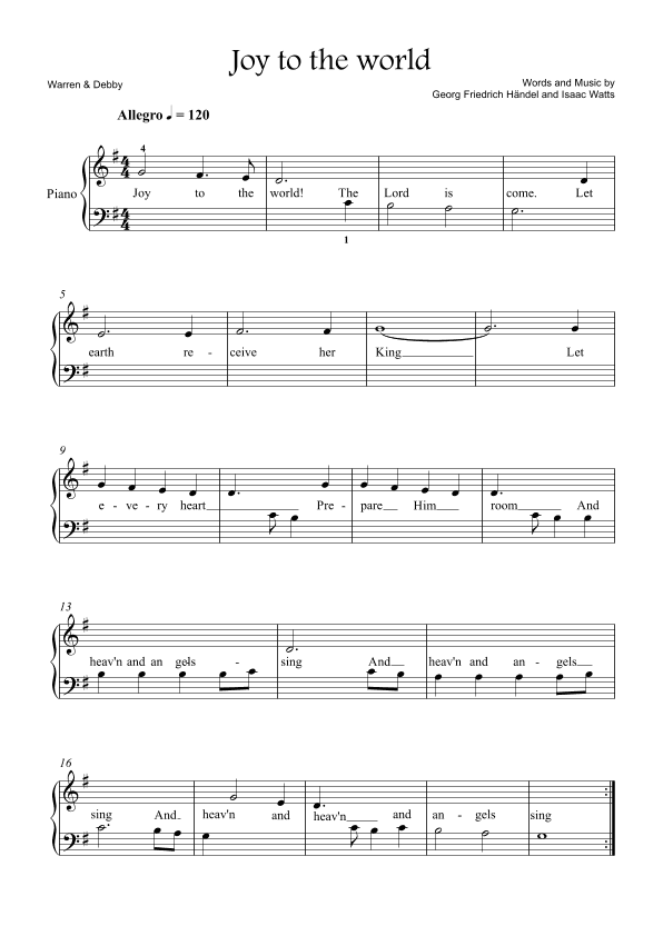 Joy to the world (arr. Warren & Debby)