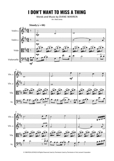 I Don't Want To Miss A Thing (arr. Aled Jones)