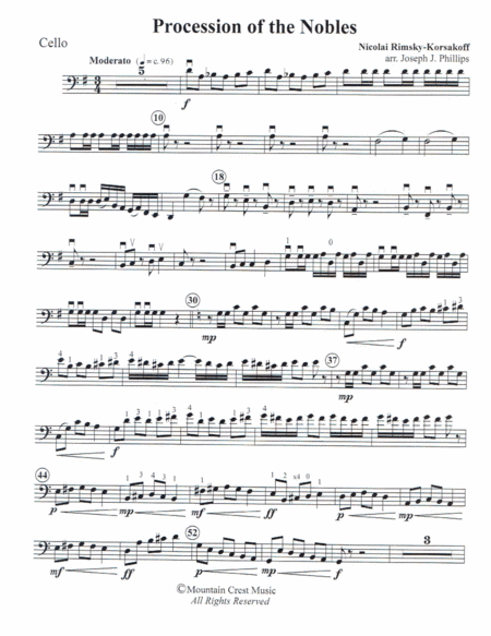 Procession of the Nobles-cello (arr. Joseph J. Phillips)