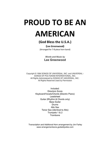 Proud To Be An American (arr. Jim Farley)