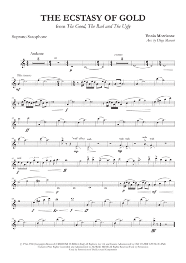 The Ecstasy Of Gold from THE GOOD, THE BAD AND THE UGLY (arr. Diego Marani)