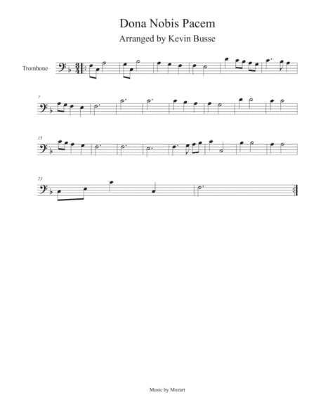 Dona Nobis Pacem - Trombone (arr. Kevin Busse)