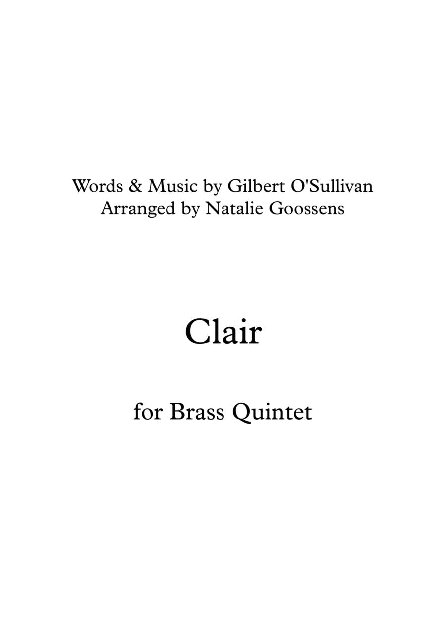 Clair (arr. Natalie Goossens)