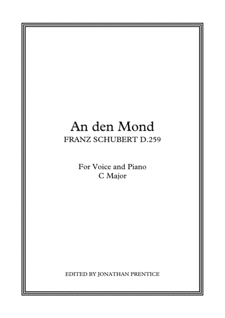 An den mond (D259) in C Major (arr. Jonathan Prentice)