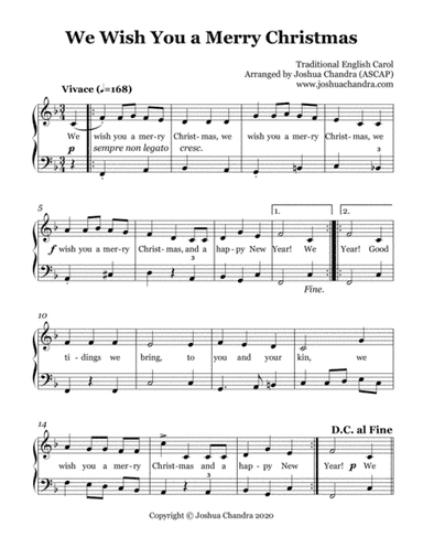 We Wish You a Merry Christmas (arr. Joshua Chandra)