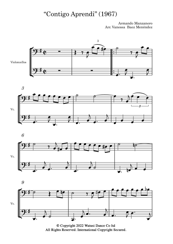 Contigo Aprendi (arr. Vanessa Baez Menendez)