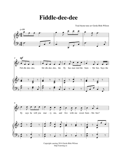 Fiddle dee-dee (arr. Gerda Blok-Wilson)
