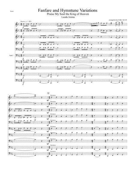 Fanfare and Hymtune - Praise My Soul the King of Heaven for Brass Choir (arr. Ken Pollitt)