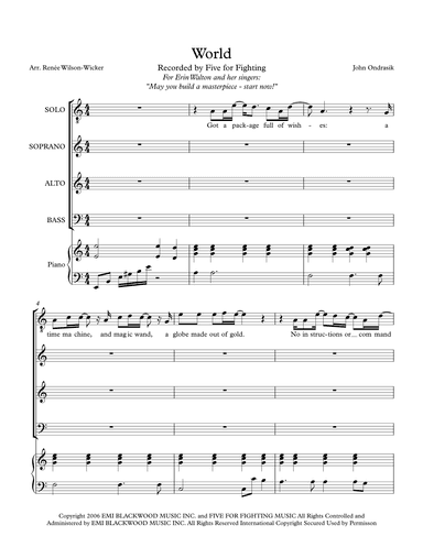 World (arr. Renée Wilson-Wicker)