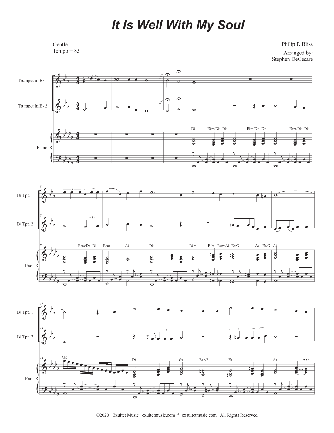 It Is Well With My Soul (Duet for Bb-Trumpet) (arr. Stephen DeCesare)