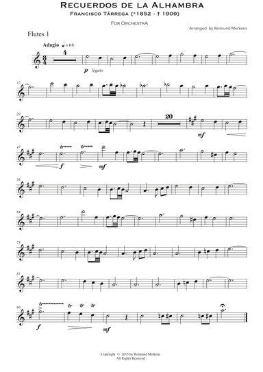 Recuerdos de la Alhambra - Orchestra version (Voices) (arr. Reimund Merkens)