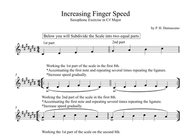 Increasing Finger Speed (Saxophone Exercise in C# Major)