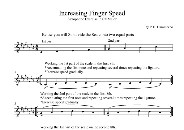 Increasing Finger Speed (Saxophone Exercise in C# Major)