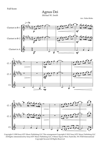 Agnus Dei (arr. Fabio Britto)