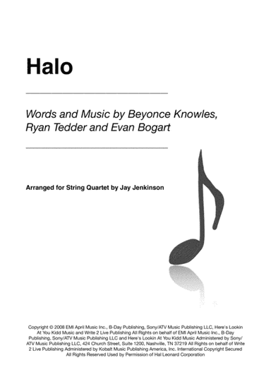 Halo (arr. Jay Jenkinson)