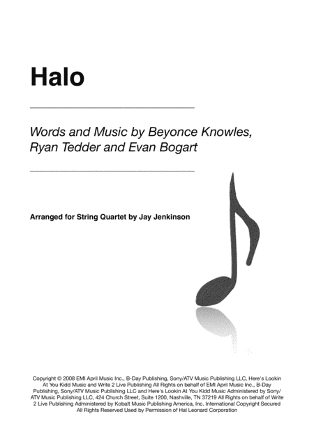 Halo (arr. Jay Jenkinson)