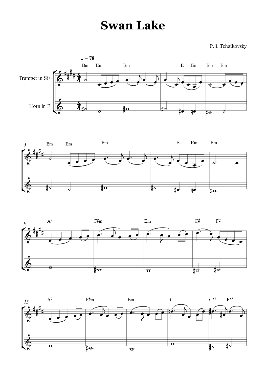 Swan Lake (arr. Gabriel Oliveira)