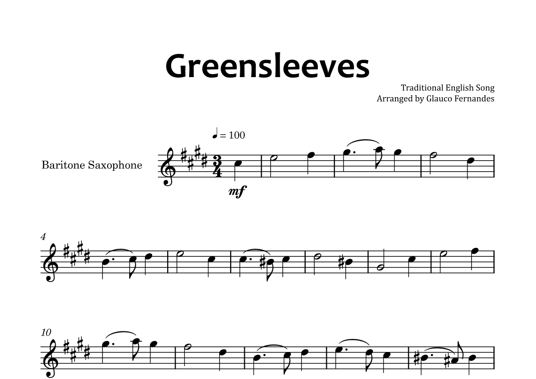 Greensleeves (arr. Glauco Fernandes)