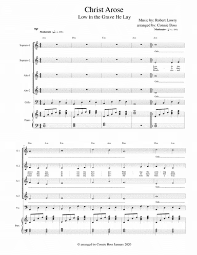 Christ Arose - Low in the Grave He Lay - SSAA with cello and piano (arr. Connie Boss)