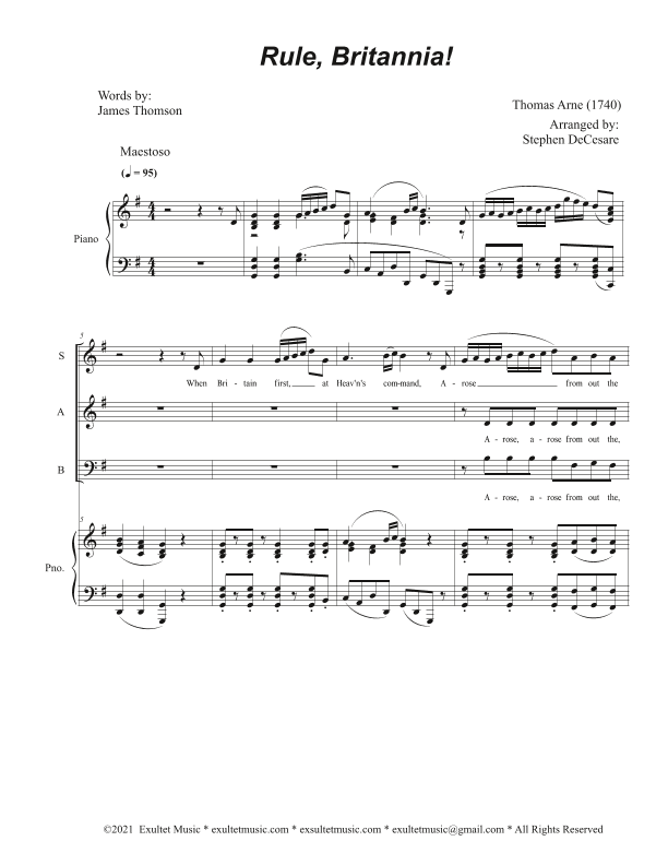 Rule, Britannia! (SAB) (arr. Stephen DeCesare)