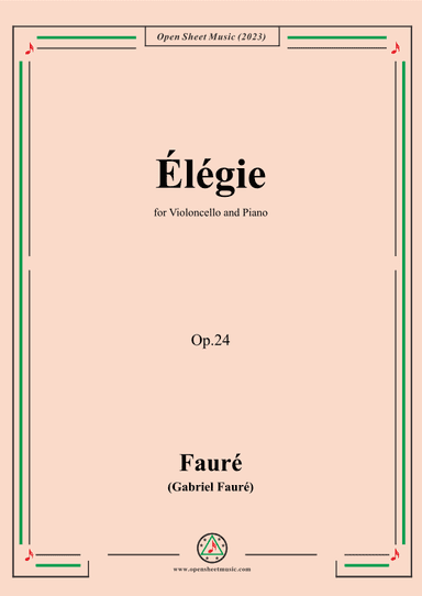Fauré-Élégie,Op.24 (arr. OSM Press)