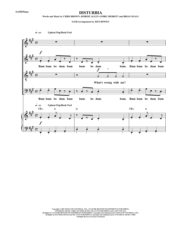 Disturbia (arr. Jeffrey Bowen)