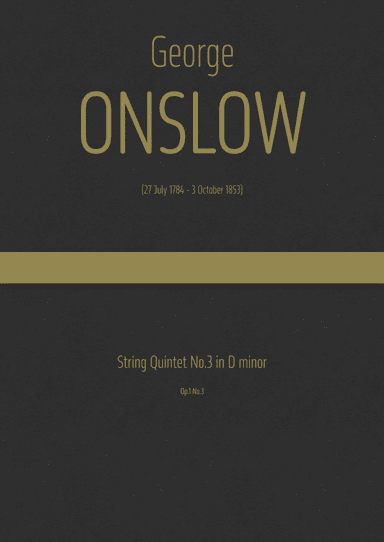 Onslow - String Quintet No.3 in D minor, Op.1 No.3 (arr. J.G. Cucó Barber)