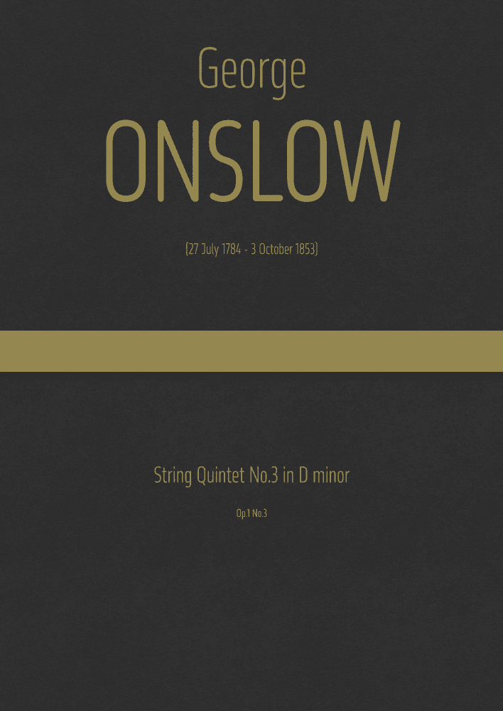 Onslow - String Quintet No.3 in D minor, Op.1 No.3 (arr. J.G. Cucó Barber)