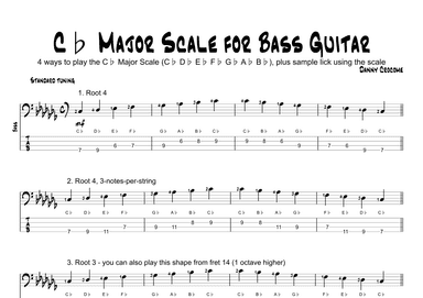 Cb Major Scale for Bass Guitar (4 Ways to Play)
