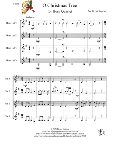 O Christmas Tree French Horn Quartet (arr. Bryan Kujawa)